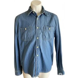 Sonoma Blue Denim Chambray Button Up Shirt Unisex Size Small Layering